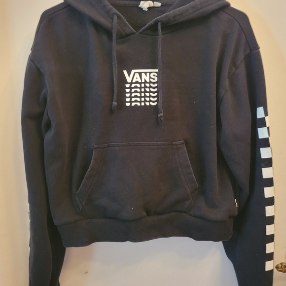 Vans Womens Black Crop Hoodie - Picture 1 of 6